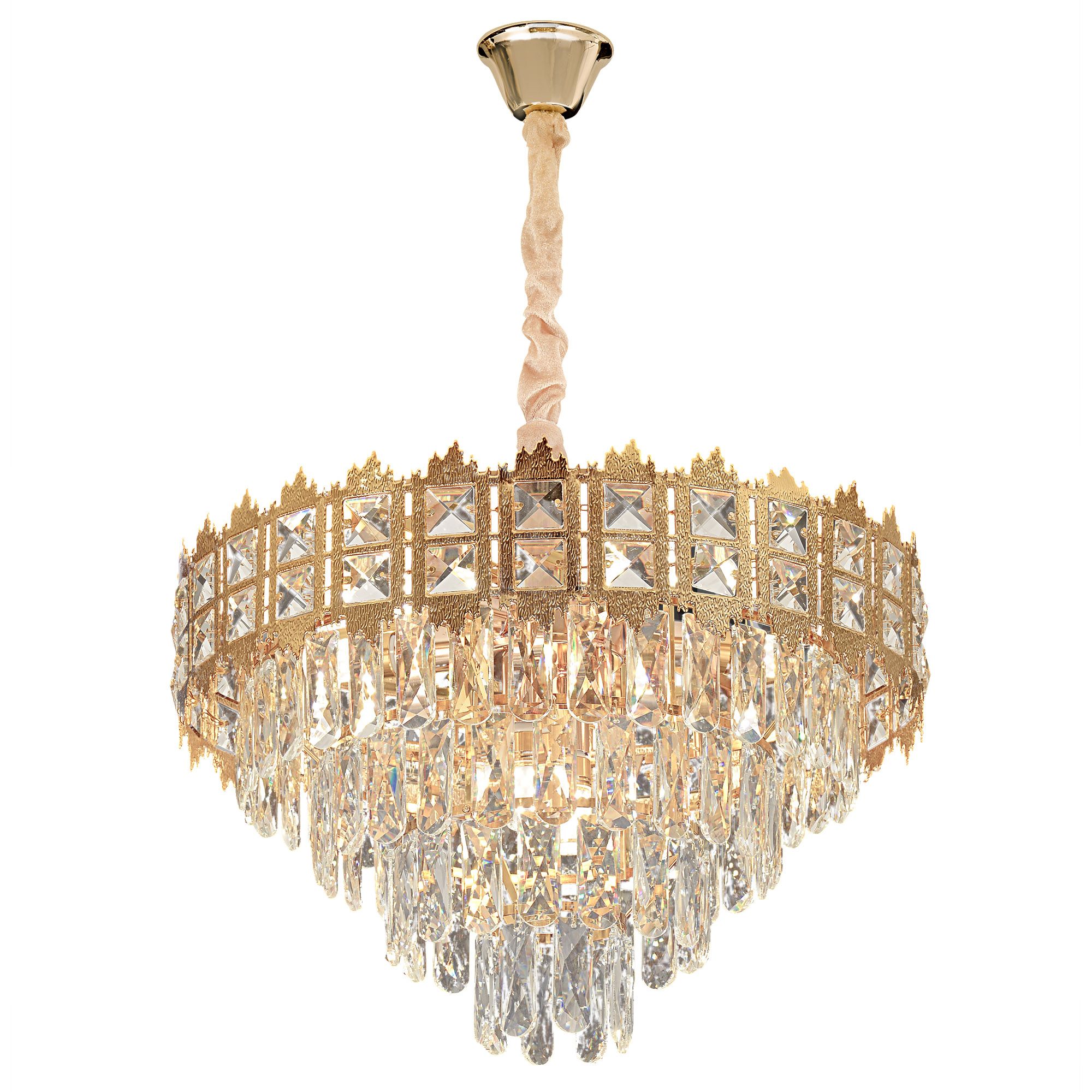 Toolight Závěsné osvětlení Vintage Crystal C8 G049-CP 60CM