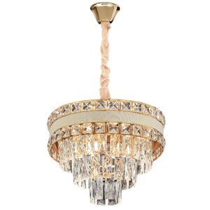 Toolight Závěsné osvětlení Vintage Crystal C9 G047-CP 40CM zlaté
