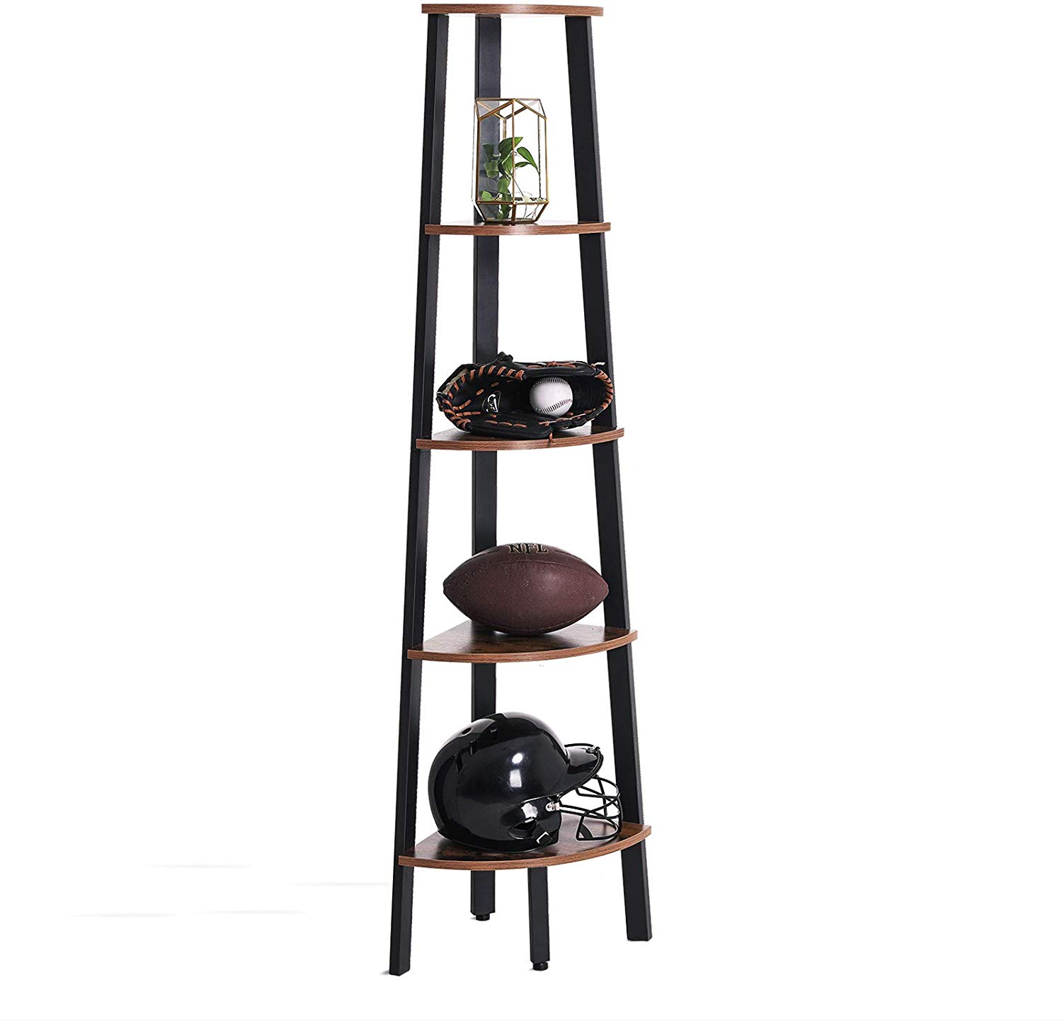 VASAGLE Rohový regál 5 polic hnědý 34x159 cm - Obrázek 2