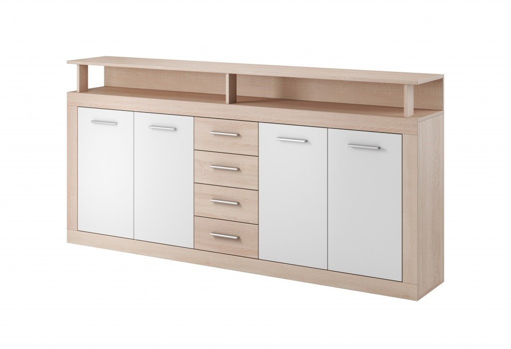 Vivaldi Komoda Luna 190 cm dub sonoma/bílá