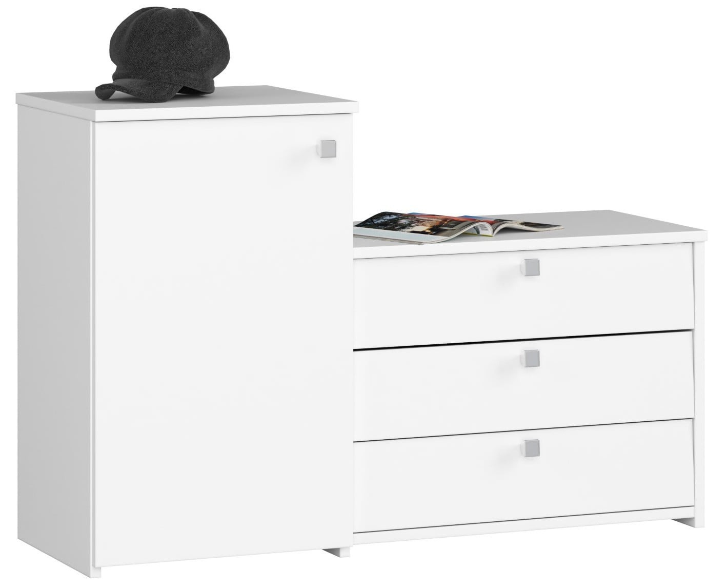 Ak furniture Botník s komodou S16 bílý