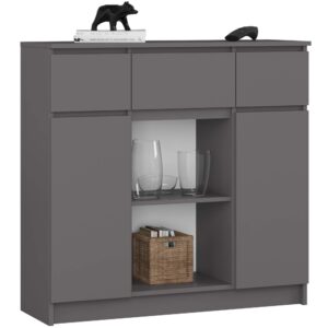 Ak furniture Komoda Baros 100 cm grafitová