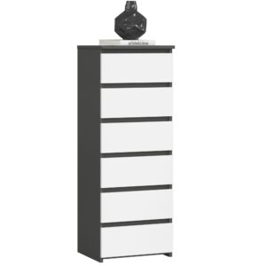 Ak furniture Komoda CL6 40 cm grafitově šedá/bílá