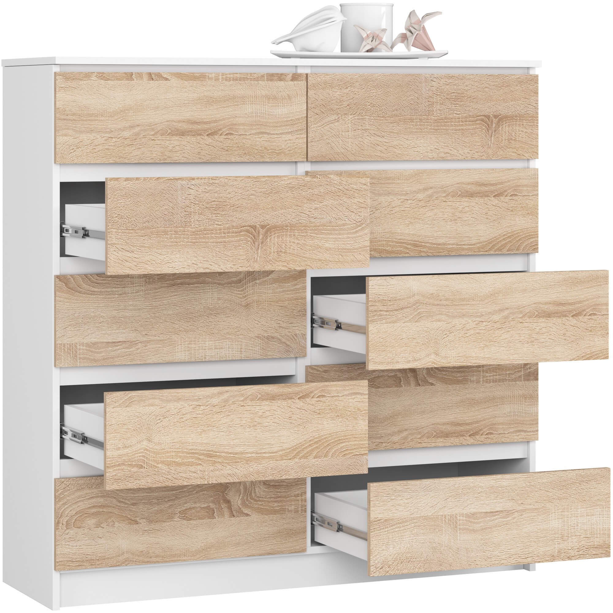 Ak furniture Komoda Kuba 120 cm bílá/dub sonoma - Obrázek 2