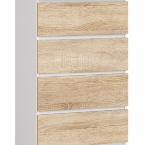 Ak furniture Komoda Kuba 60 cm - 4 šuplíky bílá/sonoma