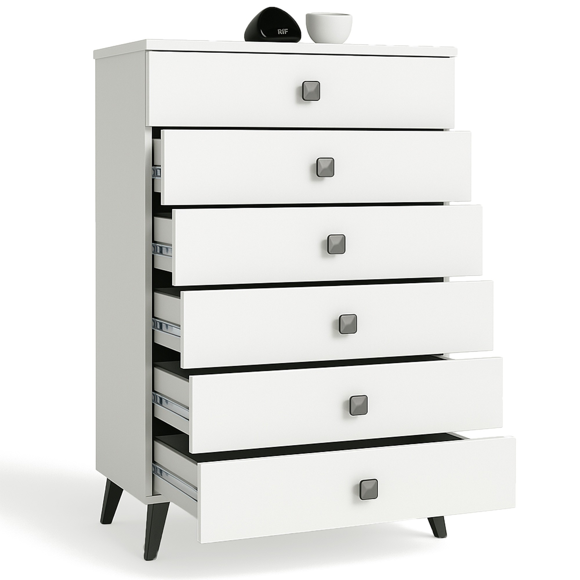 Ak furniture Komoda MOBI K-06 bílá/černá - Obrázek 2