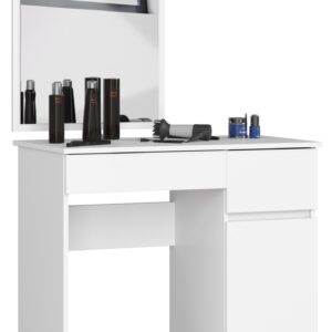 Ak furniture Kosmetický stolek se zrcadlem P-2 II 90x50 cm bílý pravý