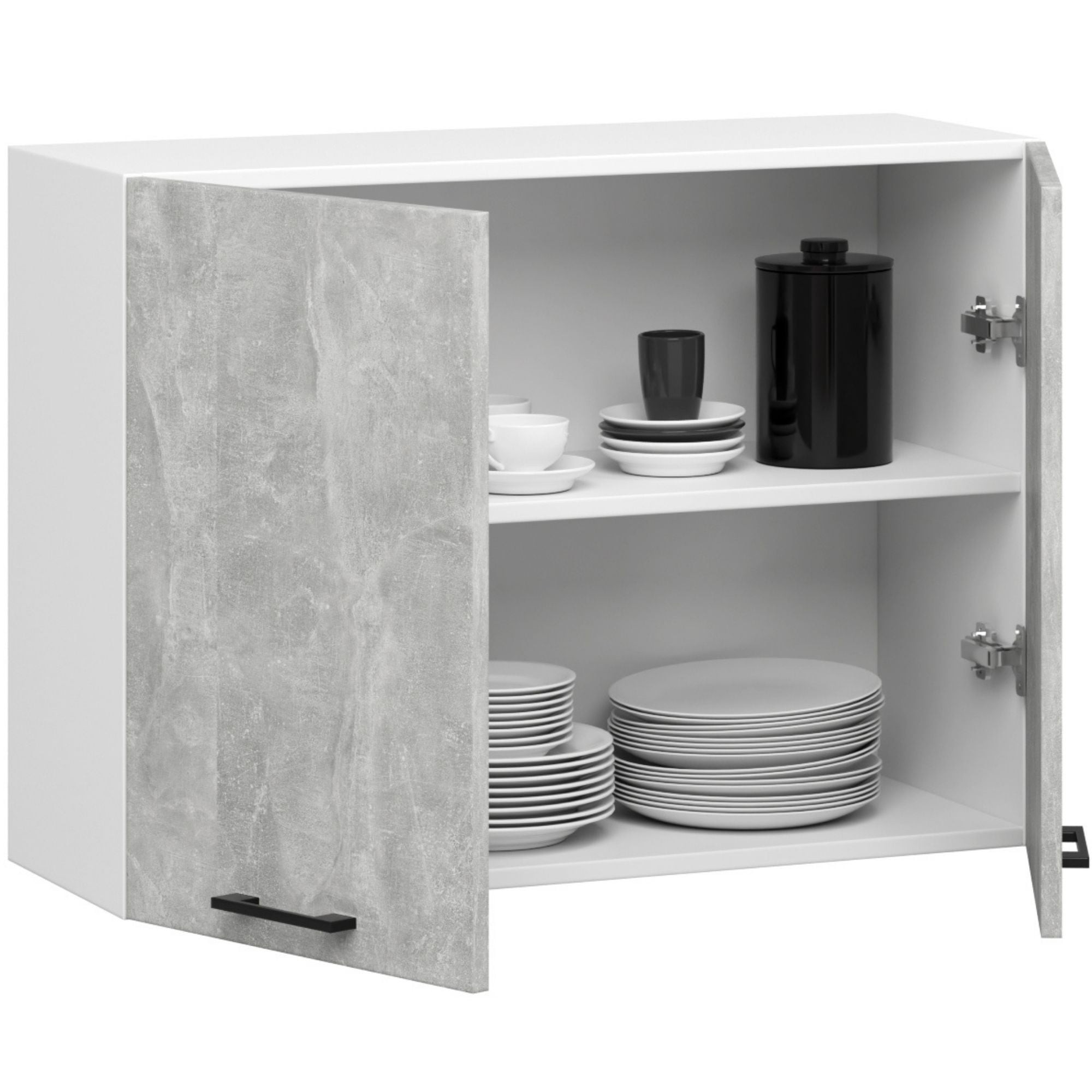 Ak furniture Kuchyňská závěsná skříňka Olivie W I 80 cm bílá/beton - Obrázek 2