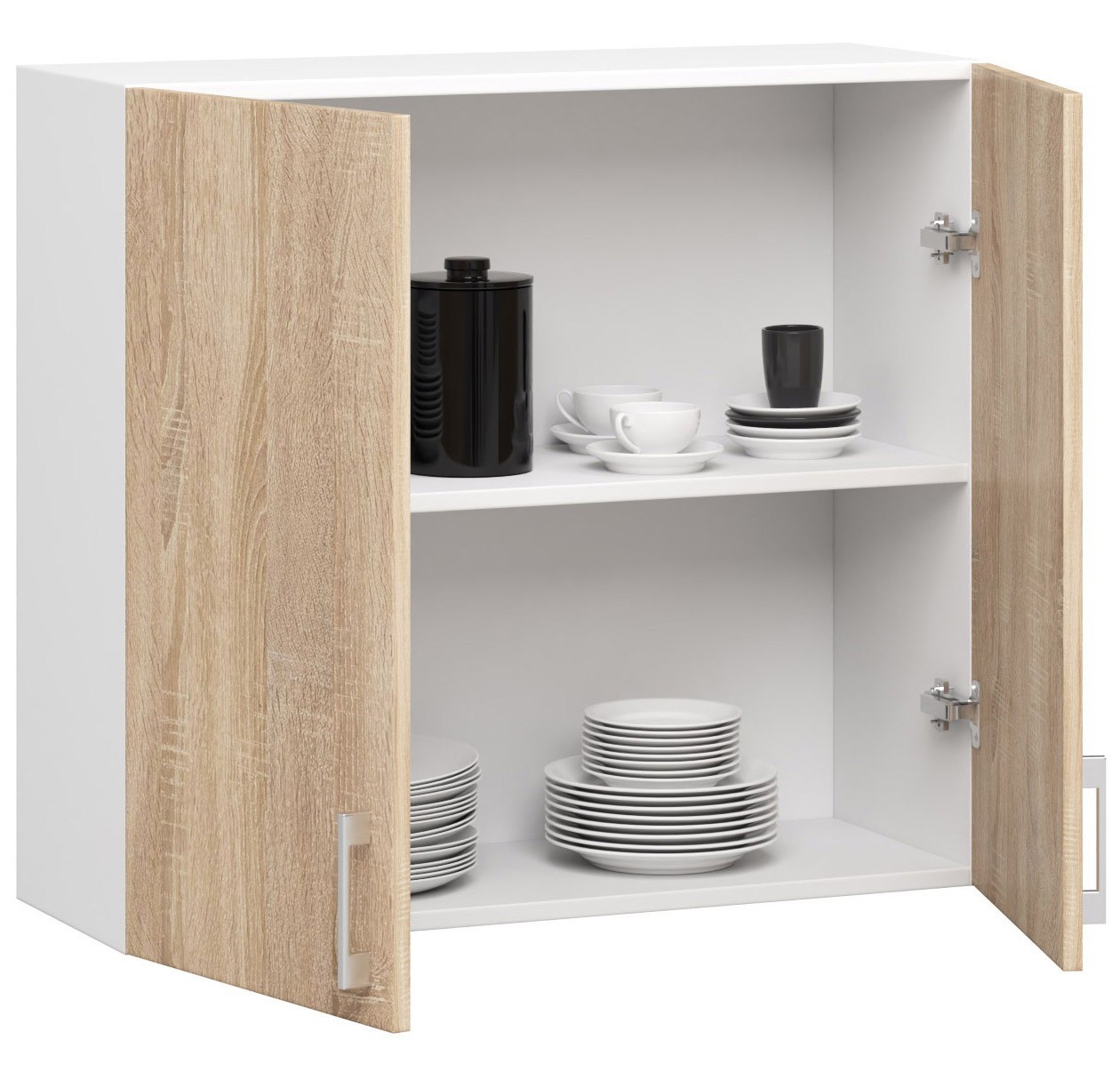 Ak furniture Kuchyňská závěsná skříňka W 80cm D2 H720 Artus bílá/sonoma - Obrázek 2