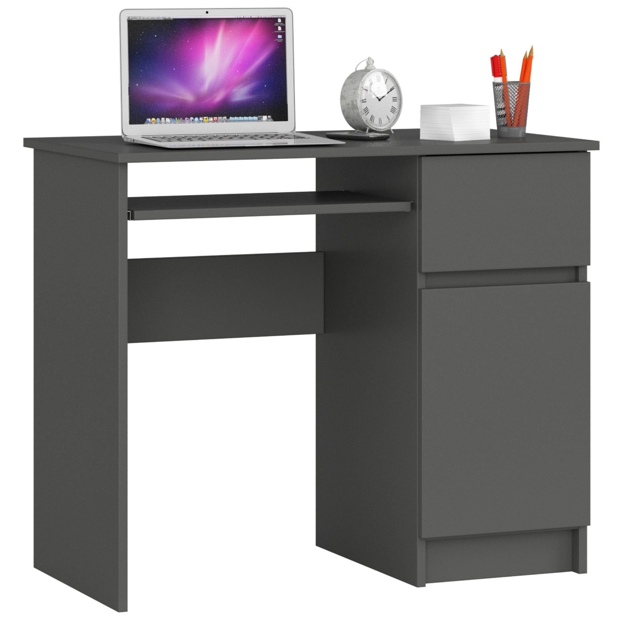Ak furniture Psací stůl PIKSEL 90 cm grafitově šedý pravý