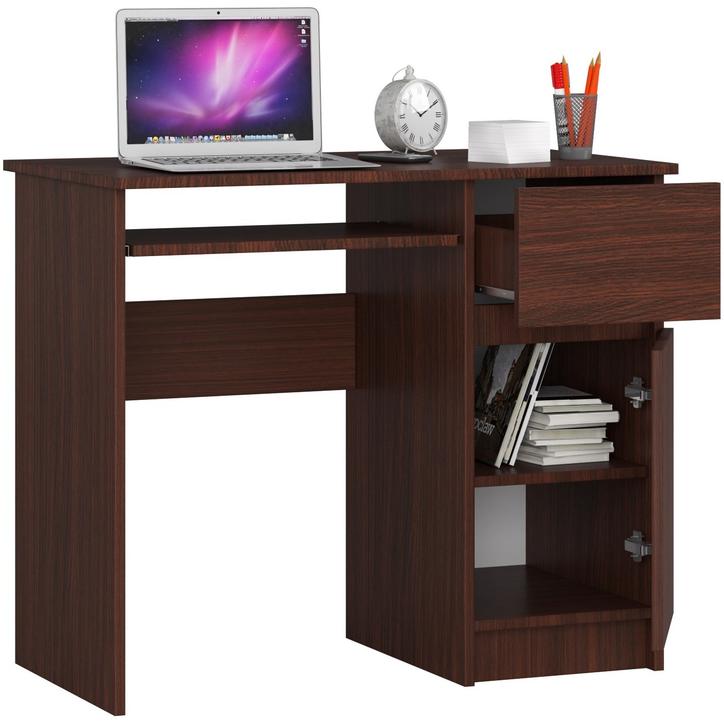 Ak furniture Psací stůl PIKSEL 90 cm wenge pravý - Obrázek 2