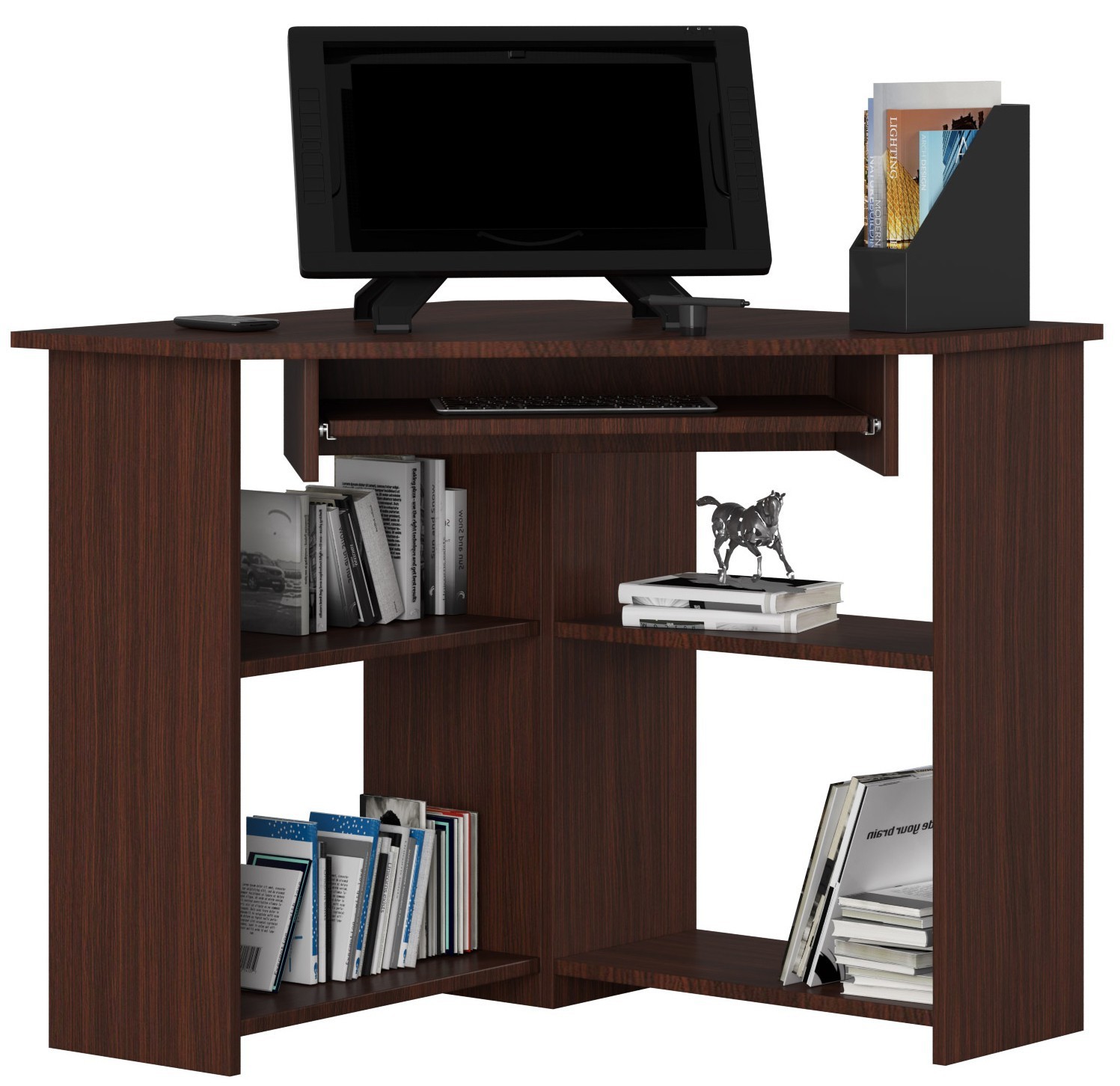 Ak furniture Rohový psací stůl Ted wenge - Obrázek 2