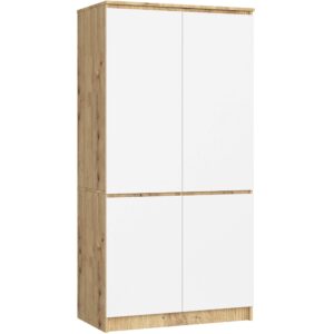 Ak furniture Šatní skříň CLP S90/4D dub artisan/bílá