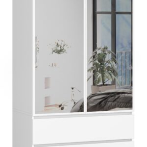 Ak furniture Šatní skříň Star se zrcadlem 90 cm bílá