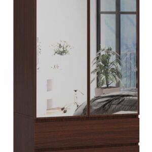 Ak furniture Šatní skříň Star se zrcadlem 90 cm wenge