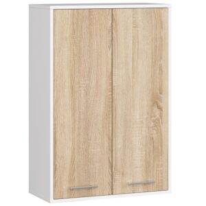 Ak furniture Závěsná koupelnová skříňka Fin W64 64 cm bílá/dub sonoma