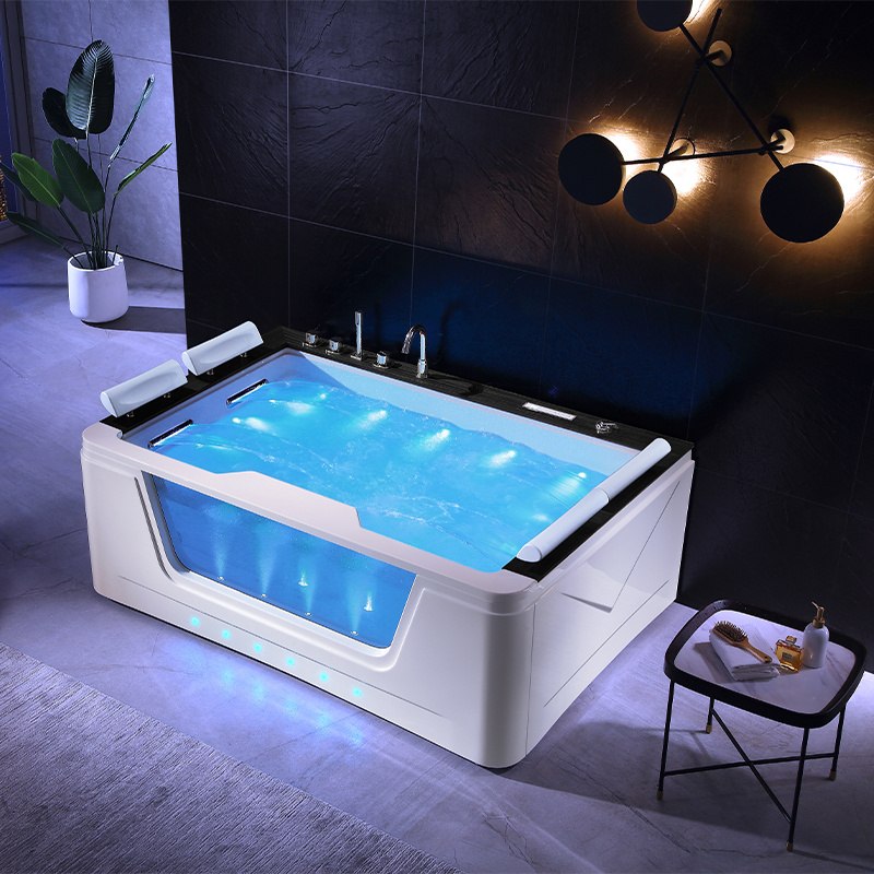 BPS-koupelny Hydromasážní vana HYD-ZE934 192x131bílá/černá s ohřevem vody - Obrázek 2