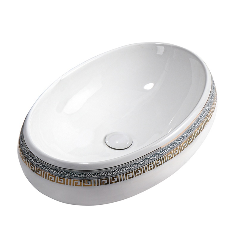 BPS-koupelny Keramické umyvadlo na desku HYD-CI-WH-MOD2-600 60x40