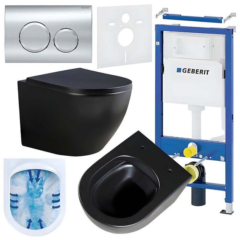 BPS-koupelny Podomítkový modul Geberit DuoFix s WC mísou PK-MTB-RIM-02 + ovládací tlačítko Delta 20 chrom