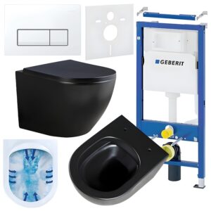 BPS-koupelny Podomítkový modul Geberit DuoFix s WC mísou PK-MTB-RIM-02 + ovládací tlačítko Delta 50 bílá