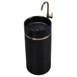 BPS-koupelny Volně stojící keramické umyvadlo HYD-ST1-BL-WOF-860 ø40 cm