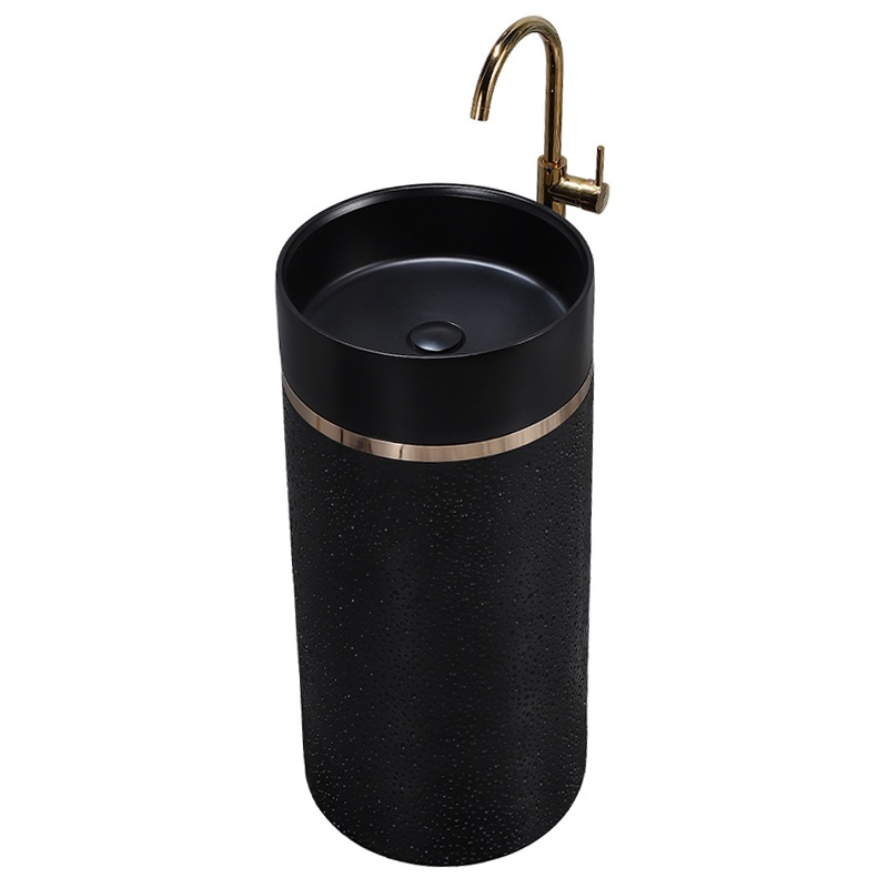 BPS-koupelny Volně stojící keramické umyvadlo HYD-ST1-BL-WOF-860 ø40 cm