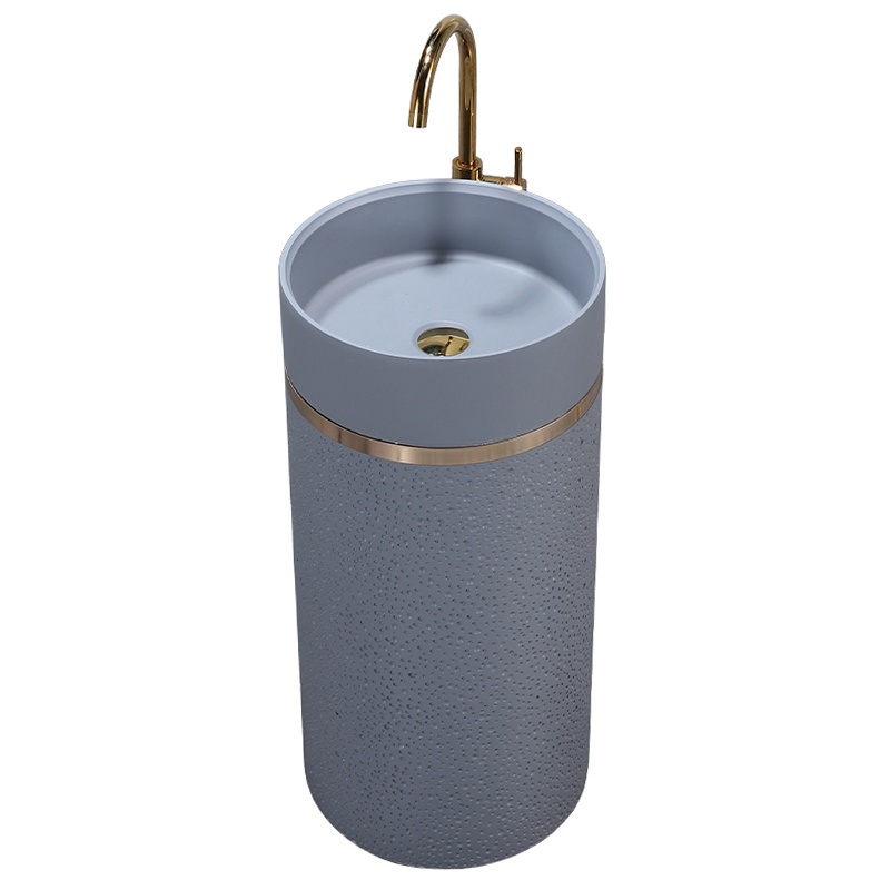 BPS-koupelny Volně stojící keramické umyvadlo HYD-ST1-GR-WOF-860 ø40 cm