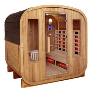 BPS-koupelny Zahradní kombinovaná sudová sauna 2v1 HYD-4023 - Infrasauna + finská sauna 180x200