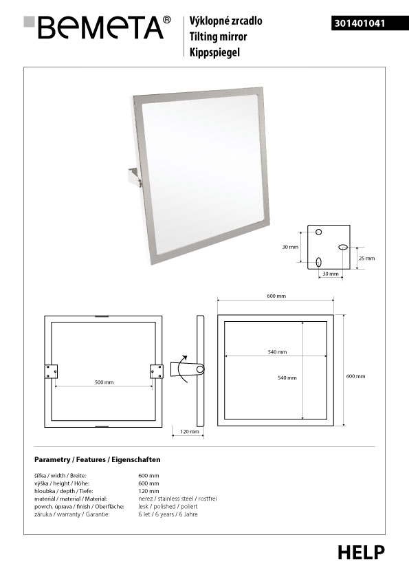 600 x 600 mm