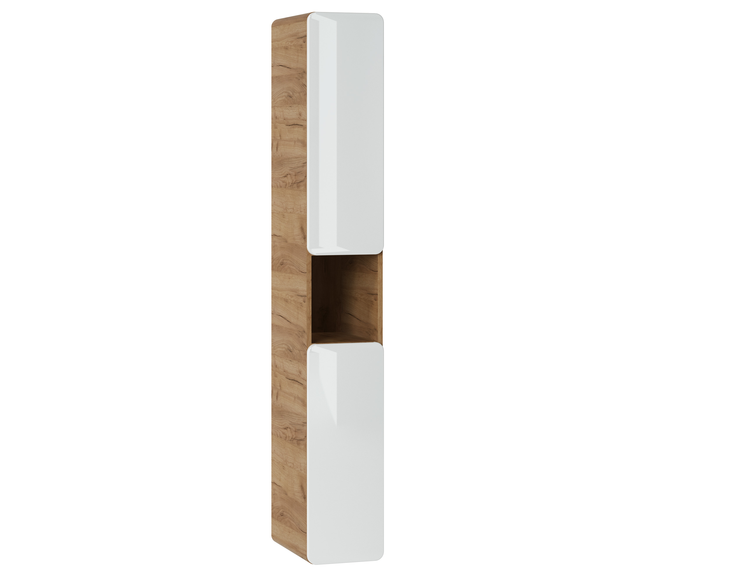Comad Doplňková koupelnová skříňka vysoká Aruba White 25 dub craft/bílá lesk