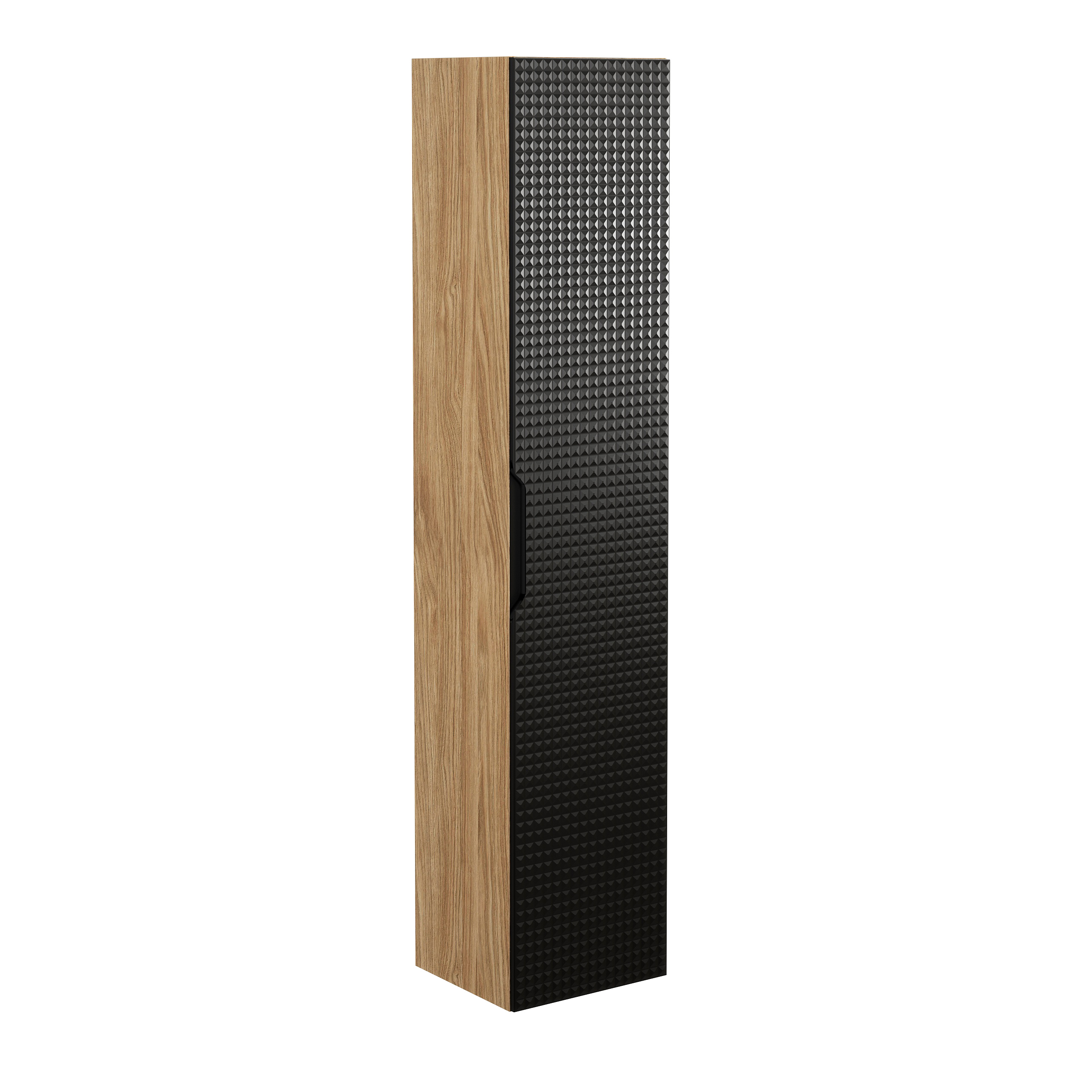 Comad Doplňková koupelnová skříňka vysoká Luxor Black 35 olejovaný dub/černá mat