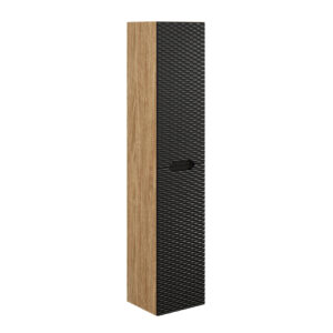 Comad Doplňková koupelnová skříňka vysoká Ocean Black 35 dub olejovaný/černá mat