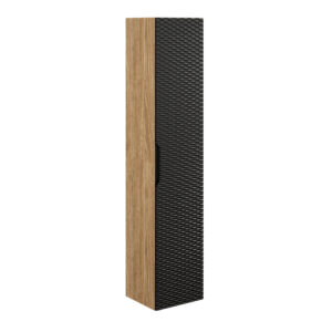 Comad Doplňková koupelnová skříňka vysoká Ocean Black 35 olejovaný dub/černá