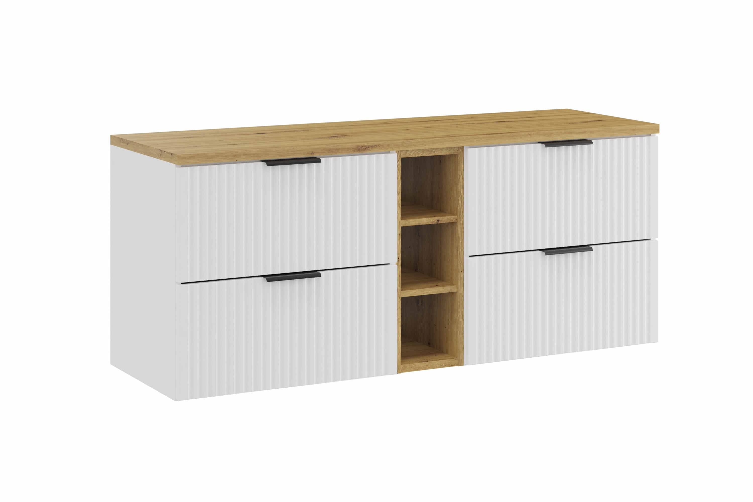 Comad Koupelnová skříňka pod deskové umyvadlo Adel White SET-ADW B ARTISAN 140 bílá/dub artisan