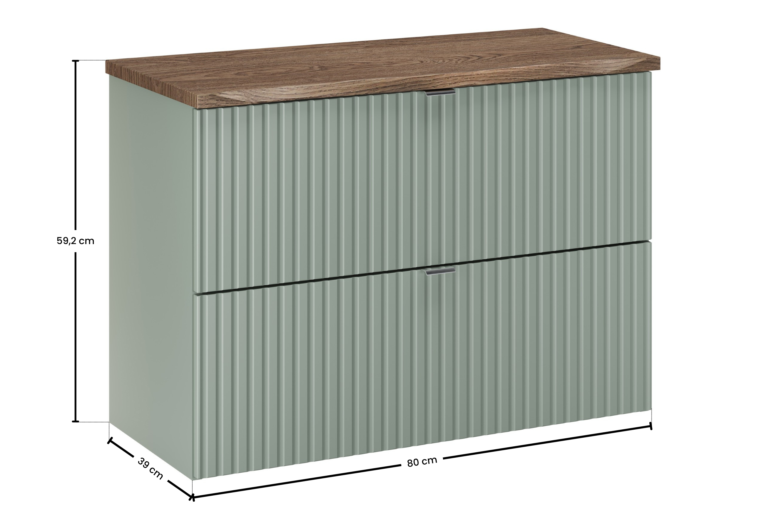 Comad Koupelnová skříňka pod deskové umyvadlo SET-LRG B NAT Casella 80 zelená/dub casella - Obrázek 2