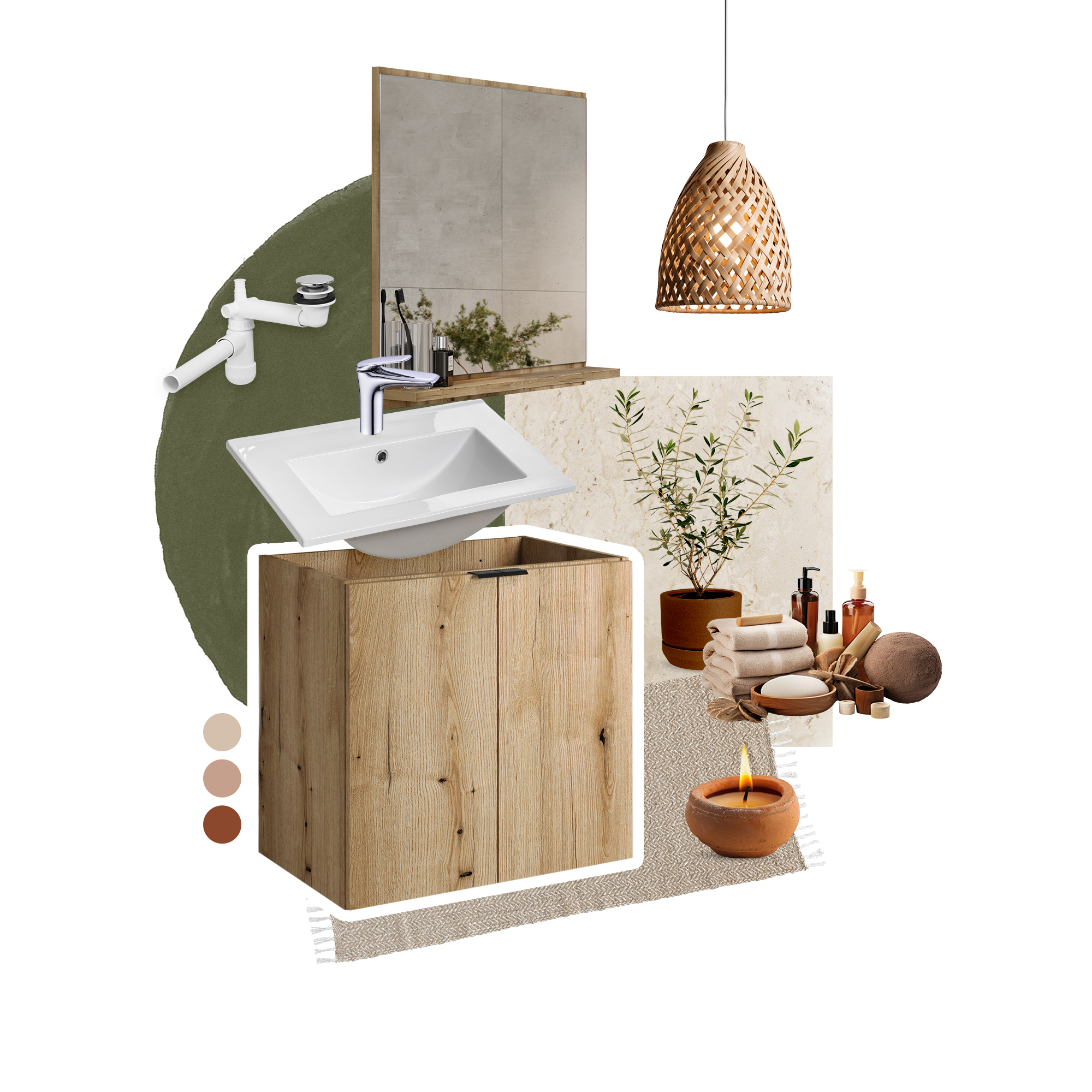 Comad Koupelnová skříňka pod deskové umyvadlo SET-NOA B Oak 80 dub coast evoke - Obrázek 2