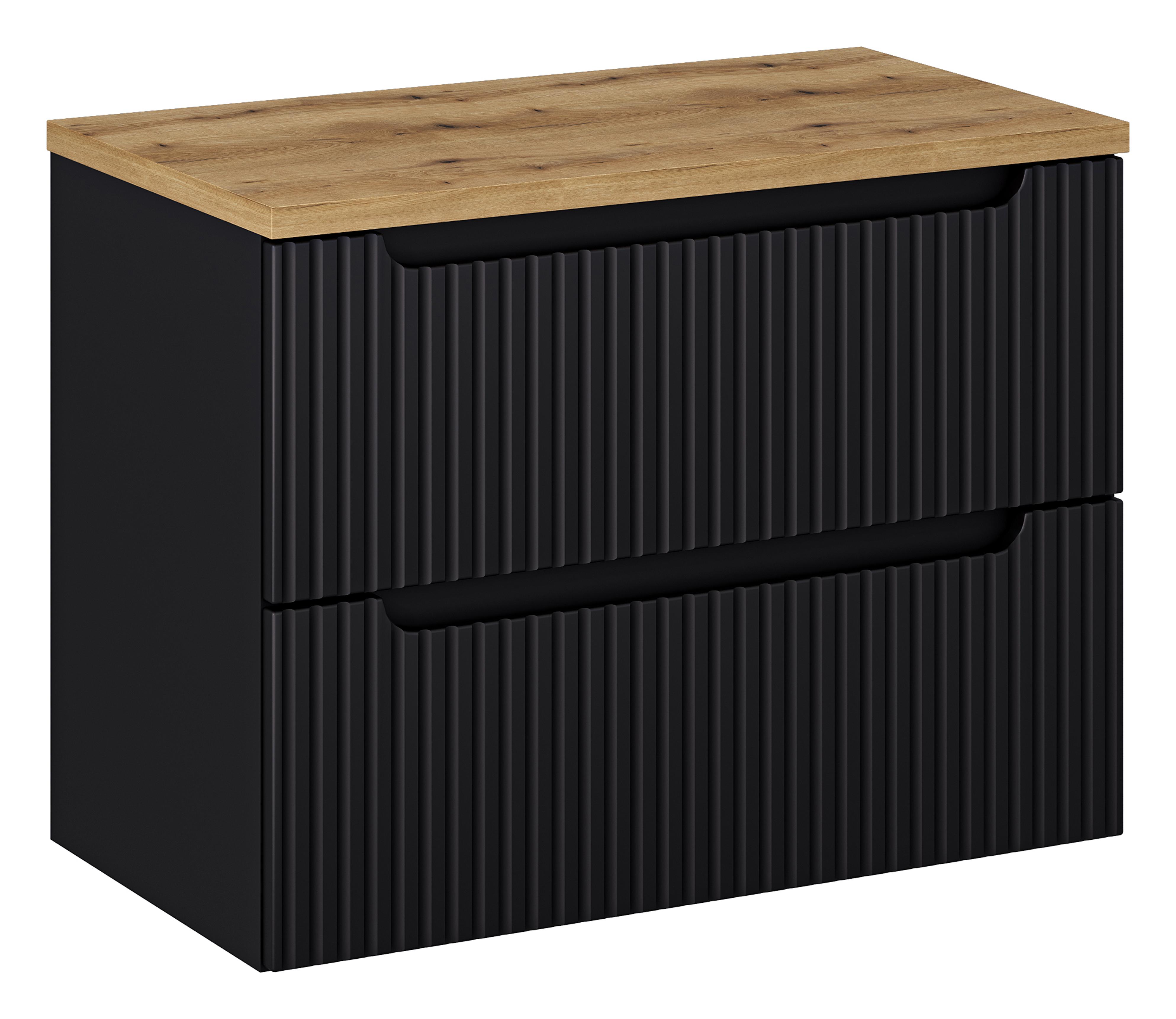 Comad Koupelnová skříňka pod deskové umyvadlo SET-NOB B Oak Nova Black 80 černá/dub coast evoke