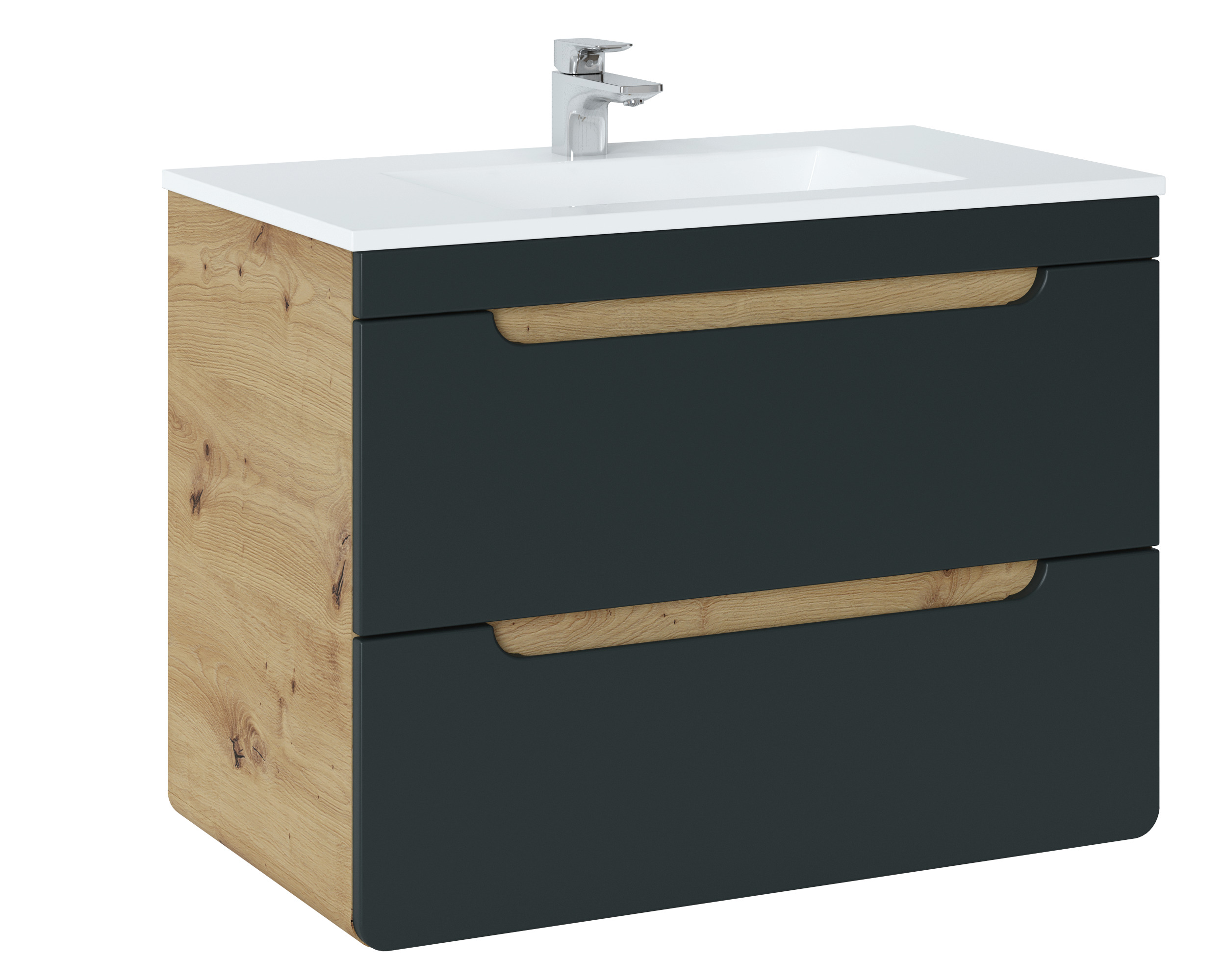Comad Koupelnová skříňka pod umyvadlo Aruba Cosmos 80 dub craft/vesmírně šedá - Obrázek 2