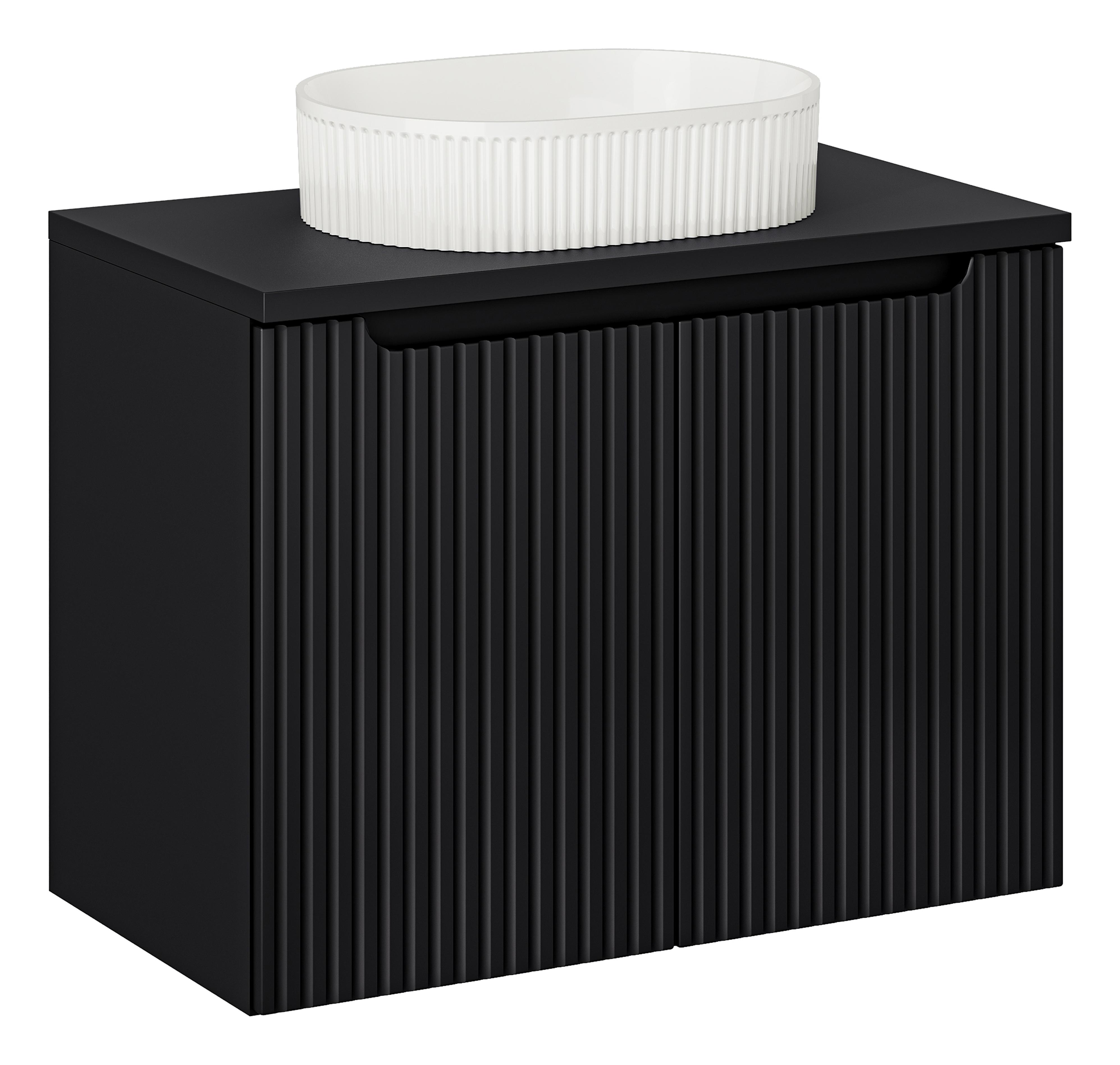 Comad Koupelnová skříňka s deskovým umyvadlem SET-NOB B BLACK 80 II černá mat