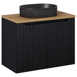 Comad Koupelnová skříňka s deskovým umyvadlem SET-NOB B OAK 80 černá mat/dub coast evoke