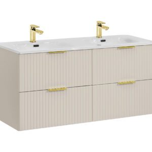 Comad Koupelnová skříňka s keramickým dvojumyvadlem Adel Cashmere 120 cm - kašmír