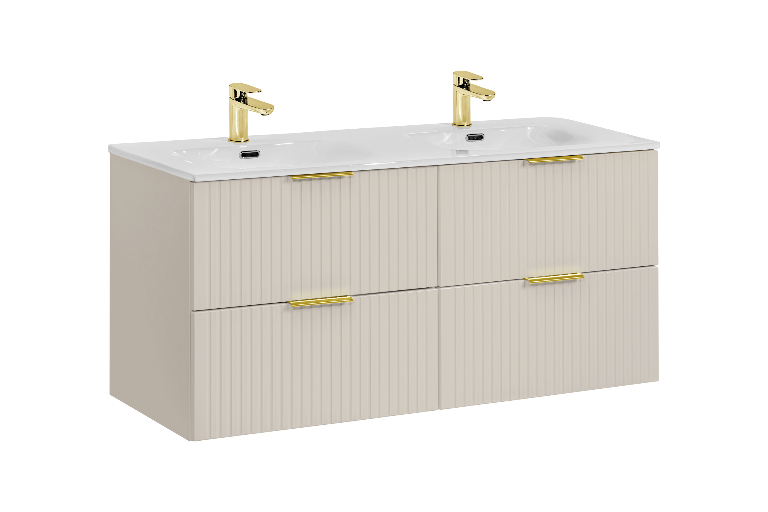 Comad Koupelnová skříňka s keramickým dvojumyvadlem Adel Cashmere 120 cm - kašmír