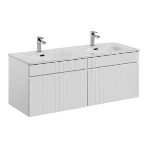 Comad Koupelnová skříňka s keramickým dvojumyvadlem Iconic White 120 cm - bílá