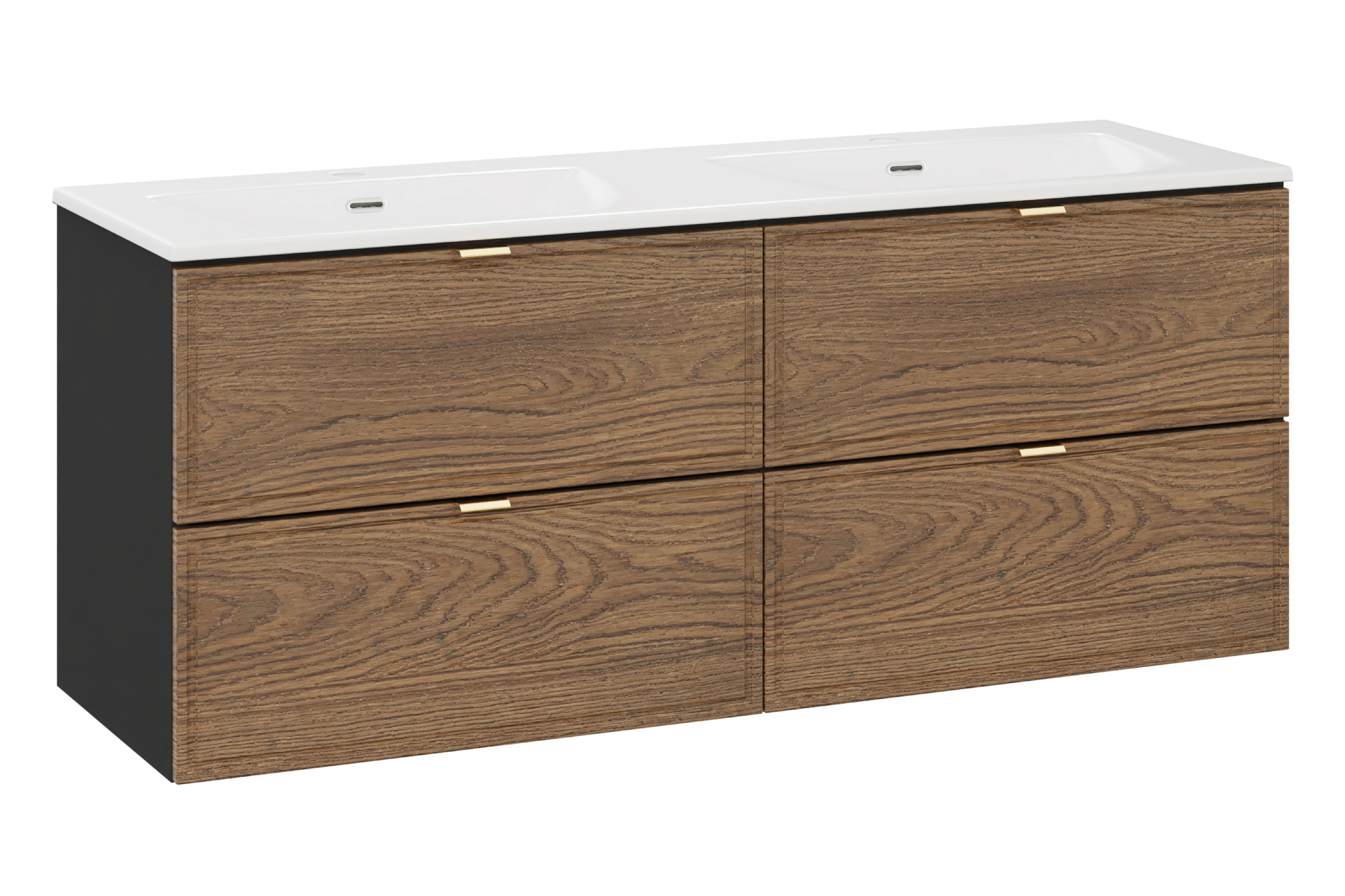 Comad Koupelnová skříňka s keramickým dvojumyvadlem Talia Casella 120 cm - dub casella