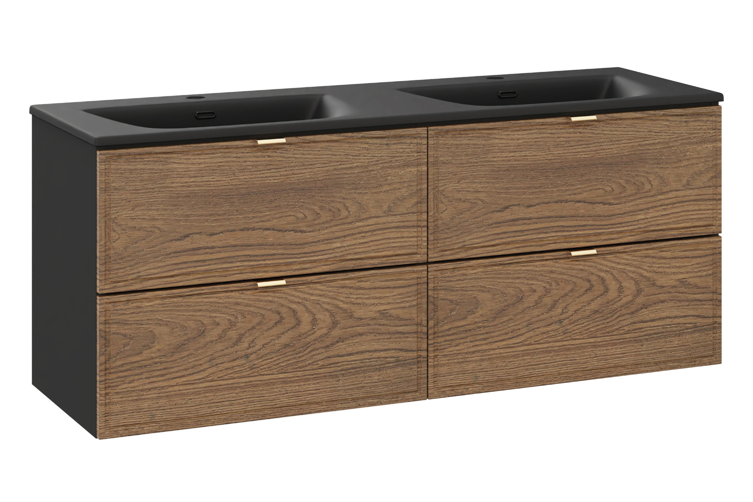 Comad Koupelnová skříňka s keramickým dvojumyvadlem Talia Casella 120 cm - dub casella