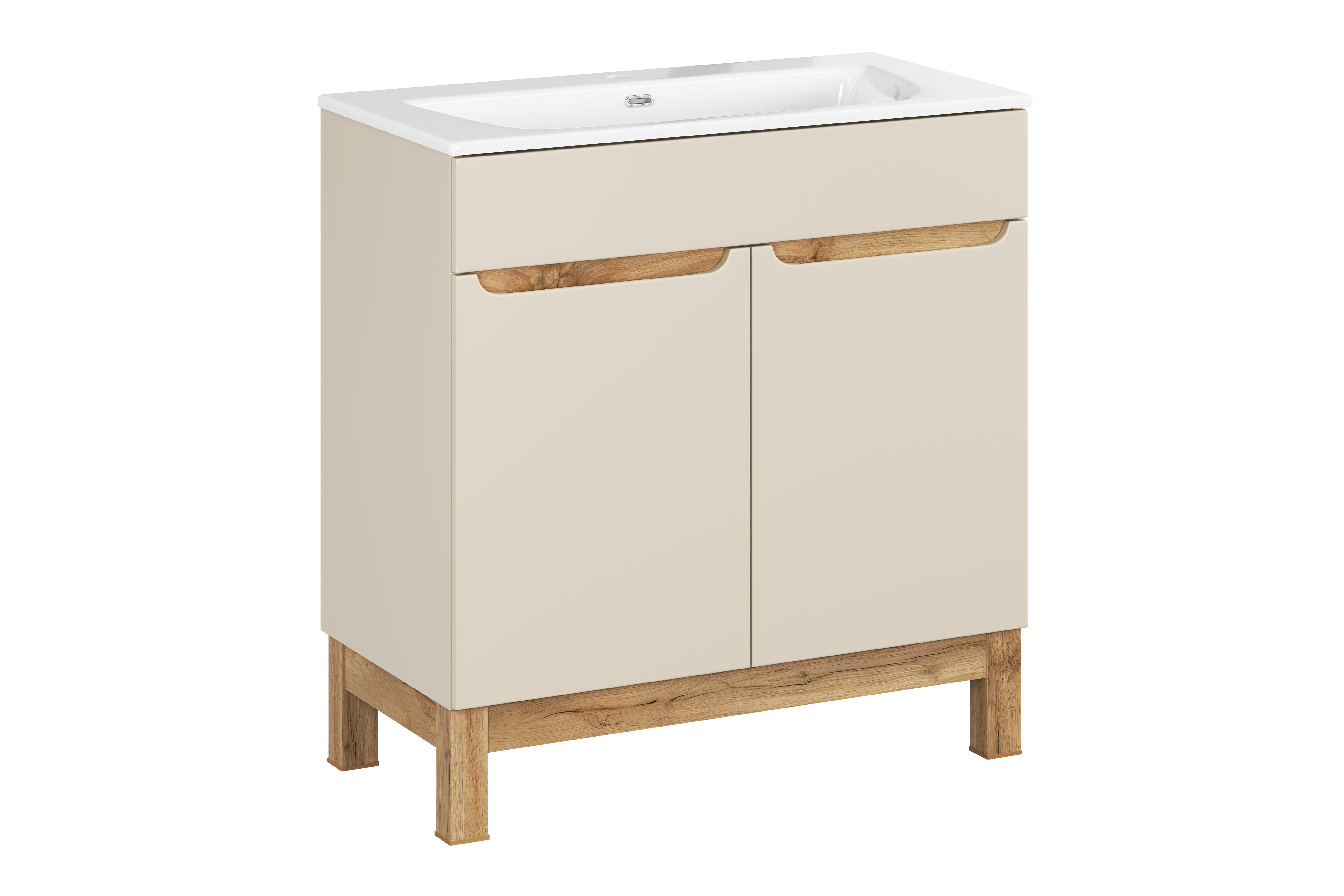 Comad Koupelnová skříňka s keramickým umyvadlem Bali Cashmere 80 cm - kašmír