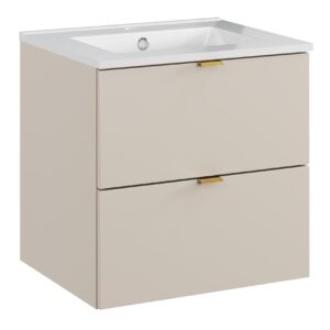 Comad Koupelnová skříňka s keramickým umyvadlem Dalia Cashmere 50 cm - kašmír