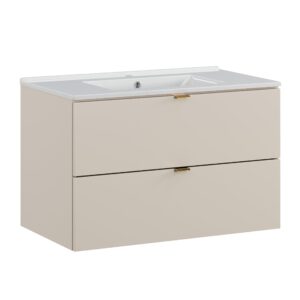 Comad Koupelnová skříňka s keramickým umyvadlem Dalia Cashmere 80 cm - kašmír