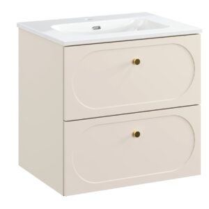 Comad Koupelnová skříňka s keramickým umyvadlem Donna Sand 60 cm - béžový písek