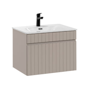 Comad Koupelnová skříňka s keramickým umyvadlem Iconic Cashmere 60 cm - černá mat